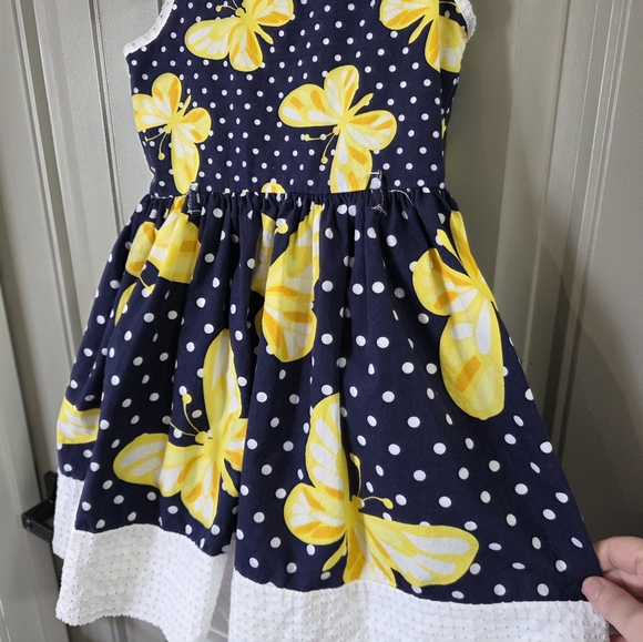 Nanette Kids Girls Size 6 Blue Dress Yellow Butterflies - Picture 2 of 6